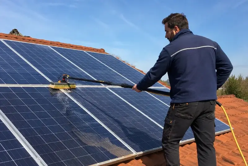 Nettoyage et entretien de panneaux solaires à la Muraz